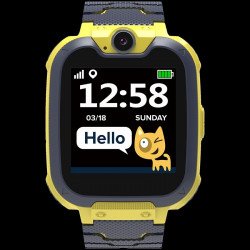 Смарт часовник CANYON Kids smartwatch, 1.54 inch colorful screen, Camera 0.3MP, Mirco SIM card, 32+32MB, GSM(850/900/1800/1900MHz), 7 games inside, 380mAh battery, compatibility with iOS and android, Yellow, host: 54*42.6*13.6mm, strap: 230*20mm, 45g