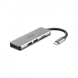 Аксесоари за лаптопи DLINK 5-in-1 USB-C Hub with HDMI and SD/microSD Card Reader