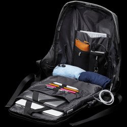 Раници и чанти за лаптопи CANYON Anti-theft backpack for 15.6-17 laptop, material 900D glued polyester and 600D polyester, black/dark gray, USB cable length0.6M, 400x210x480mm, 1kg,capacity 20L
