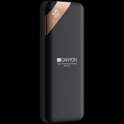 Външна батерия/Power bank CANYON CANYON Power bank 5000mAh Li-poly battery, Input 5V/2A, Output 5V/2.1A, with Smart IC and power display, Black, USB cable length 0.25m, 115*50*12mm, 0.120Kg