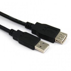 USB кабел VCOM Кабел USB 2.0 AM / AF Black - CU202-B-1.8m