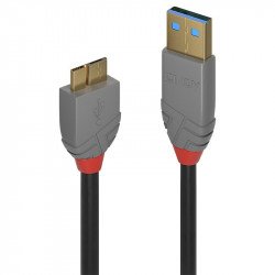Кабел / Преходник LINDY LNY-36765 :: USB 3.0 кабел, Anthra Line,  Type A-Micro-B, M/M, 0.5 м