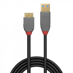 Кабел / Преходник LINDY LNY-36765 :: USB 3.0 кабел, Anthra Line,  Type A-Micro-B, M/M, 0.5 м