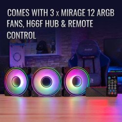 Охладител / Вентилатор AEROCOOL комплект вентилатори Fan Pack 3-in-1 3x120mm - Mirage 12 Pro - Addressable RGB with Hub, Remote - ACF3-MR10227.11