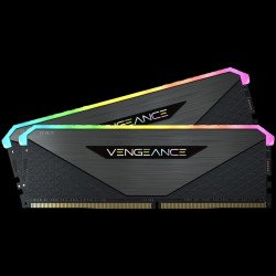 RAM памет за настолен компютър CORSAIR DDR4, 3600MHz 16GB 2x8GB Dimm, Unbuffered, 16-20-20-38, XMP 2.0, Vengeance RGB RT, RGB LED, Black PCB, 1.35V, for AMD Ryzen