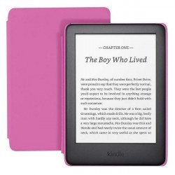 Електронна книга AMAZON E-Book Reader Kindle Kids Edition 2020, 8GB, с реклами, черен цвят, в комплект със розов калъф