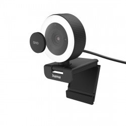 WEB Камера HAMA Уеб камера HAMA C-800 Pro, QHD и дистанционно, Стерео микрофон, Пръстеновидна светлина, Черен