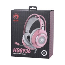 Слушалки MARVO Marvo Геймърски слушалки Gaming Headphones HG8936 PINK - 50mm, USB