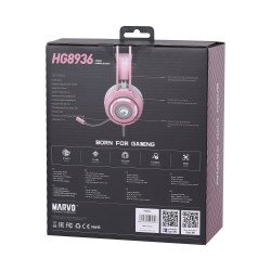 Слушалки MARVO Marvo Геймърски слушалки Gaming Headphones HG8936 PINK - 50mm, USB