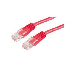 Кабел / Преходник ROLINE VALUE 21.99.1521 :: UTP кабел, Cat. 6, червен цвят, 0.5 м