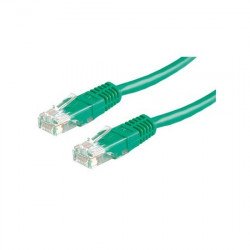 Кабел / Преходник ROLINE VALUE 21.99.1523 :: UTP Patch кабел, Cat. 6, зелен цвят, 0.5 м