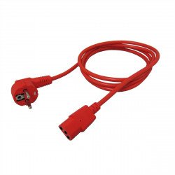 Кабел / Преходник ROLINE 19.08.1010 :: Захранващ кабел, прав IEC конектор, червен цвят, 1.8 м