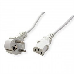 Кабел / Преходник ROLINE VALUE 19.99.1019 :: Захранващ кабел, прав IEC конектор, бял цвят, 1.8 м