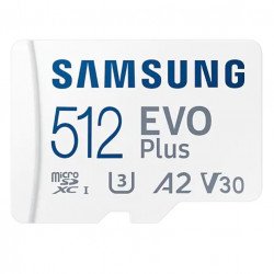 Флаш памет SAMSUNG 512GB micro SD Card EVO Plus with Adapter, Class10, Transfer Speed up to 130MB/s