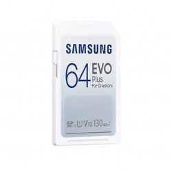 Флаш памет SAMSUNG 64GB SD Card EVO Plus with Adapter, Class10, Transfer Speed up to 130MB/s