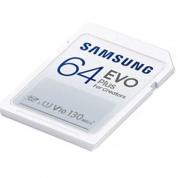 Флаш памет SAMSUNG 64GB SD Card EVO Plus with Adapter, Class10, Transfer Speed up to 130MB/s