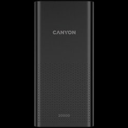 Външна батерия/Power bank CANYON PB-2001 Power bank 20000mAh Li-poly battery, Input 5V/2A , Output 5V/2.1A(Max), 144*69*28.5mm, 0.440Kg, Black