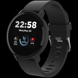 Смарт часовник CANYON Smart watch, 1.3inches IPS full touch screen, Round watch, IP68 waterproof, multi-sport mode, BT5.0, compatibility with iOS and android, black , Host: 25.2*42.5*10.7mm, Strap: 20*250mm, 45g