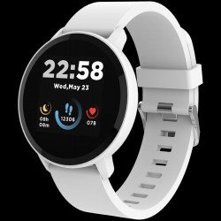 Смарт часовник CANYON Smart watch, 1.3inches IPS full touch screen, Round watch, IP68 waterproof, multi-sport mode, BT5.0, compatibility with iOS and android, Silver white , Host: 25.2*42.5*10.7mm, Strap: 20*250mm, 45g