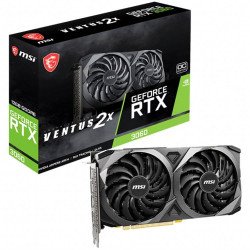 Видео карта MSI Nvidia GeForce RTX 3060 VENTUS 2X 12G OC, 12GB GDDR6, 192-bit, 360 GB/s, 15 Gbps Effective Memory Clock, 1807 MHz Boost, 3584 CUDA Cores, PCIe 4.0, 3x DisplayPort 1.4a, HDMI 2.1, RAY TRACING, Dual Fan, 550W Recommended PSU, Metal Backplate, 3Y