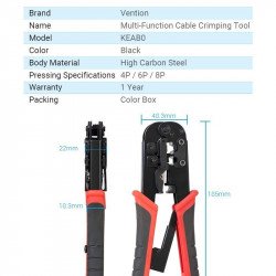 Мрежово оборудване VENTION    Клещи за кримпване  Multi-Fuction Crimping Tool - KEAB0