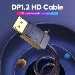 Кабел / Преходник VENTION    Vention Кабел Cable - Display Port v1.2 DP M / M Black 4K 1.5M - HACBG