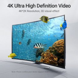 Кабел / Преходник VENTION    Vention Кабел HDMI Right Angle 270 Degree v2.0 M / M 4K/60Hz Gold - 1.5M Black - AAQBG