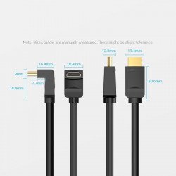 Кабел / Преходник VENTION    Vention Кабел HDMI Right Angle 270 Degree v2.0 M / M 4K/60Hz Gold - 1.5M Black - AAQBG