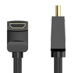 Кабел / Преходник VENTION    Vention Кабел HDMI Right Angle 90 Degree v2.0 M / M 4K/60Hz Gold - 2M Black - AARBH