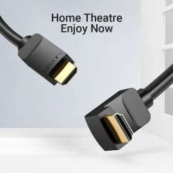 Кабел / Преходник VENTION    Vention Кабел HDMI Right Angle 90 Degree v2.0 M / M 4K/60Hz Gold - 2M Black - AARBH