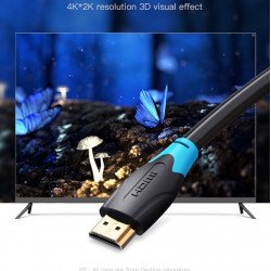 Кабел / Преходник VENTION    Vention Кабел HDMI v2.0 M / M 4K/60Hz Gold - 0.75M Black - AACBE