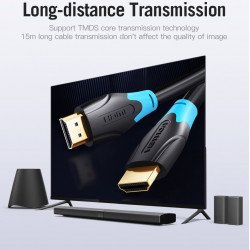 Кабел / Преходник VENTION    Vention Кабел HDMI v2.0 M / M 4K/60Hz Gold - 0.75M Black - AACBE