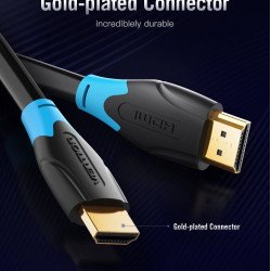 Кабел / Преходник VENTION    Vention Кабел HDMI v2.0 M / M 4K/60Hz Gold - 0.75M Black - AACBE