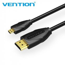 Кабел / Преходник VENTION    Vention Кабел Micro HDMI2.0 Cable 1.5M Black - VAA-D03-B150