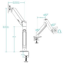 Аксесоари ARCTIC Стойка за монитор за бюро Desk Mount Monitor - X1-3D