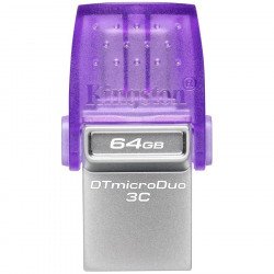 USB Преносима памет KINGSTON 64GB DataTraveler microDuo 3C 200MB/s dual USB-A + USB-C EAN: 740617328219