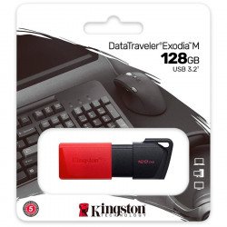 USB Преносима памет KINGSTON 128GB DataTraveler Exodia M USB slider cap USB 3.2 Gen2, red