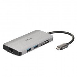 Аксесоари за лаптопи DLINK 8-in-1 USB-C Hub with HDMI/Ethernet/Card Reader/Power Delivery