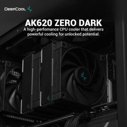Охладител / Вентилатор DEEPCOOL охладител CPU Cooler AK620 Zero Dark - Dual-Tower - LGA1700/AM5