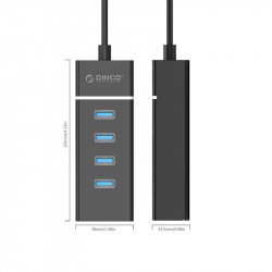 Мрежово оборудване ORICO хъб USB3.0 HUB 4 port black - W6PH4-U3-V1-BK
