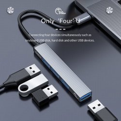 Мрежово оборудване ORICO хъб USB3.0/2.0 HUB 4 port - Type-C input - AH-13-GY
