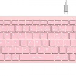 Клавиатура A4TECH Безжична клавиатура A4TECH FBX51C FSTyler Baby pink, Bluetooth, 2.4 GHz, USB-C, Кирилизирана, Розов