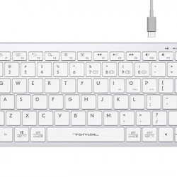 Клавиатура A4TECH Безжична клавиатура A4TECH FBX51C FStyler Grayish White, Bluetooth, 2.4 GHz, USB-C, Кирилизирана, Бял