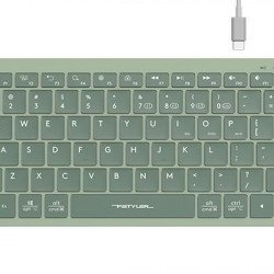 Клавиатура A4TECH Безжична клавиатура A4TECH FBX51C FStyler Matcha green, Bluetooth, 2.4 GHz, USB-C, Кирилизирана, Зелен