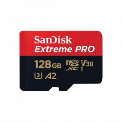 Флаш памет SANDISK Карта памет SANDISK Extreme PRO microSDXC, 128GB, Class 10 U3, A2, V30, 90 MB/s с адаптер до SD