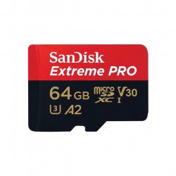 Флаш памет SANDISK Карта памет SANDISK Extreme PRO microSDXC, 64GB, Class 10 U3, A2, V30, 90 MB/s с адаптер до SD