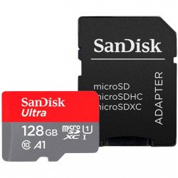 Флаш памет SANDISK Карта памет SANDISK Ultra microSDXC, 128GB, A1, UHS-I, U1, Class 10, 140MB/s, Адаптер