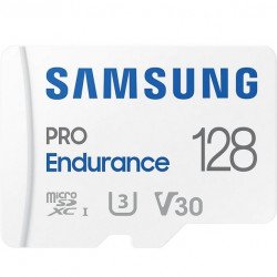 Флаш памет SAMSUNG 128 GB micro SD PRO Endurance, Adapter, Class10, Waterproof, Magnet-proof, Temperature-proof, X-ray-proof, Read 100 MB/s - Write 40 MB/s