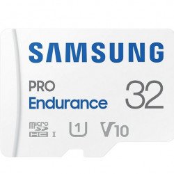 Флаш памет SAMSUNG 32 GB micro SD PRO Endurance, Adapter, Class10, Waterproof, Magnet-proof, Temperature-proof, X-ray-proof, Read 100 MB/s - Write 30 MB/s