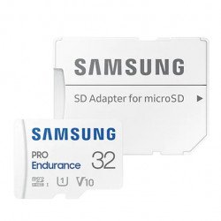 Флаш памет SAMSUNG 32 GB micro SD PRO Endurance, Adapter, Class10, Waterproof, Magnet-proof, Temperature-proof, X-ray-proof, Read 100 MB/s - Write 30 MB/s